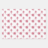 シックな赤いバラ柄ラッピング紙フラットシート ラッピングペーパーシート (正面2)