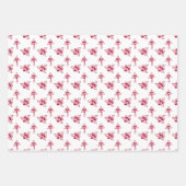 シックな赤いバラ柄ラッピング紙フラットシート ラッピングペーパーシート (正面)