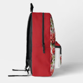 シックな赤いバラ プリントバックパック (左)