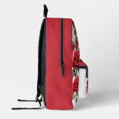 シックな赤いバラ プリントバックパック (左)