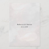 シックな赤いピンクのフローラとフェイク金ゴールド結婚ズ メニュー (裏面)