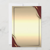 シックな赤いフレーム、卒業キャップ金ゴールド卒業 招待状 (裏面)