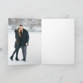 シックな赤いホリークリスマスリース写真を折り畳み シーズンカード (内部)