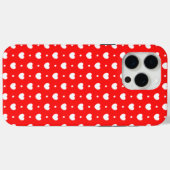 シックな赤い白のハート女の子iPhone 15ケース Case-Mate iPhoneケース (裏面 (横))