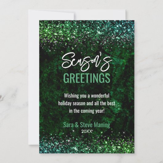 シックな赤い緑の大理石アートクリスマスの新年 (正面)