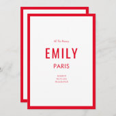 シックな赤い美しい/ファッションブランドビジネスノートカード (正面/裏面)