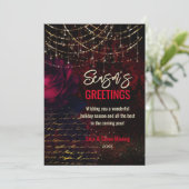 シックな赤い花の休日ライトクリスマスの新年 (スタンド正面)