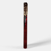 シックな赤い花の金ゴールドドリップグリッターモノグラム Case-Mate iPhoneケース (裏面 / 右)