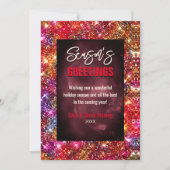 シックな赤い虹色のグリッタークリスマス新年 (正面)