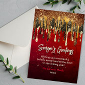 シックな赤い金ゴールドグリッターはクリスマスの新年を乾燥