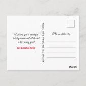 シックな赤い金ゴールドグリッターグリッタークリスマス新年 ポストカード (裏面)