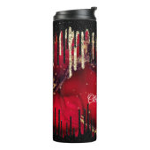 シックな赤い黒のドリッピンググリッターモノグラム タンブラー (回転左)