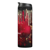 シックな赤い黒のドリッピンググリッターモノグラム タンブラー (回転右)