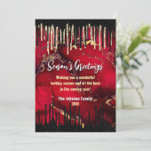 シックな赤い黒のドリップスグリッタークリスマス新年 (スタンド正面)