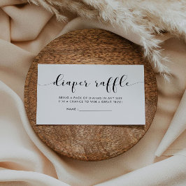 シックな赤ちゃんシャワーおむつラッフルインサート エンクロージャーカード