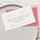 シックな赤ちゃんシャワーおむつラッフル エンクロージャーカード