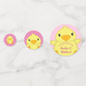 シックな赤ちゃんシャワーピンク コンフェッティ (正面)