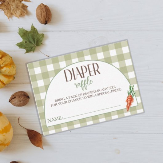 シックな赤ちゃんシャワー地元で育ったおむつラッフル エンクロージャーカード