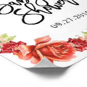 シックな赤ちゃんシャワー歓迎サイン |バラ ポスター (角)