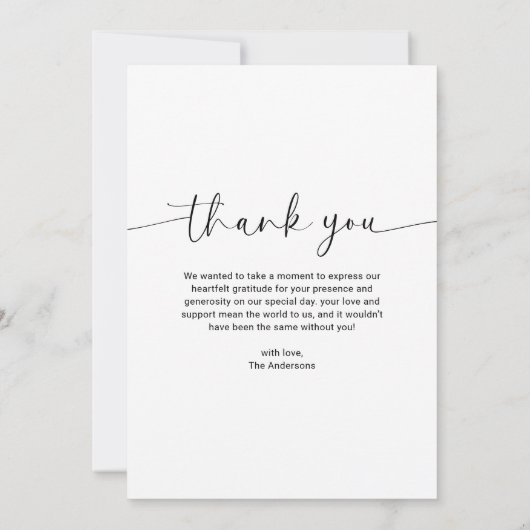 シックな赤ちゃんシャワー4フォトコラージュありがとう サンキューカード (裏面)