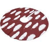 シックな赤と白の羽 ブラッシュドポリエステルツリースカート (アングル)