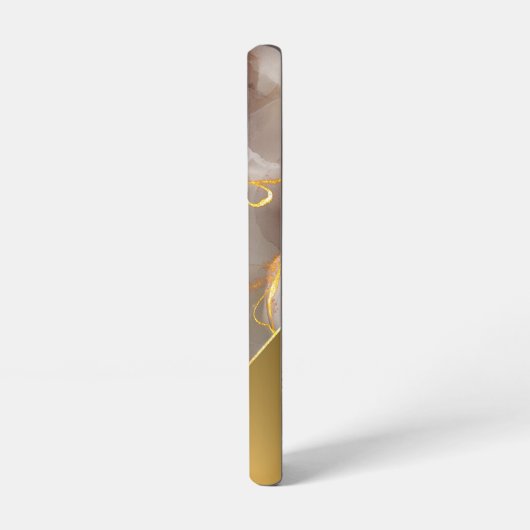 シックな赤と金ゴールドアゲートモノグラム SAMSUNG GALAXYケース (左側面)