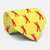 シックな赤のスポーツゴルファーのシルエットネックタイ ネクタイ (ロール)