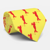 シックな赤のスポーツゴルファーのシルエットネックタイ ネクタイ (ロール)