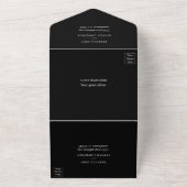 シックな赤の黒いフローラ結婚ズ オールインワン招待状 (外側)