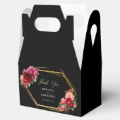 シックな赤の黒いフローラ結婚ズ フェイバーボックス (オープン)