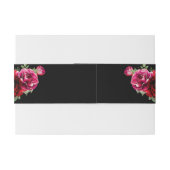 シックな赤の黒いフローラ結婚ズ 招待状ベリーバンド (裏面例)