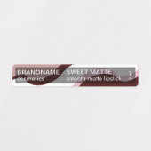 シックな赤ピンクの波打ち口紅ブランド製品 ラベル (デザイン1)