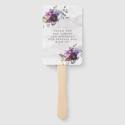 シックな赤ピンクの牡丹のセージの葉結婚の感謝 ハンドファン (裏面)