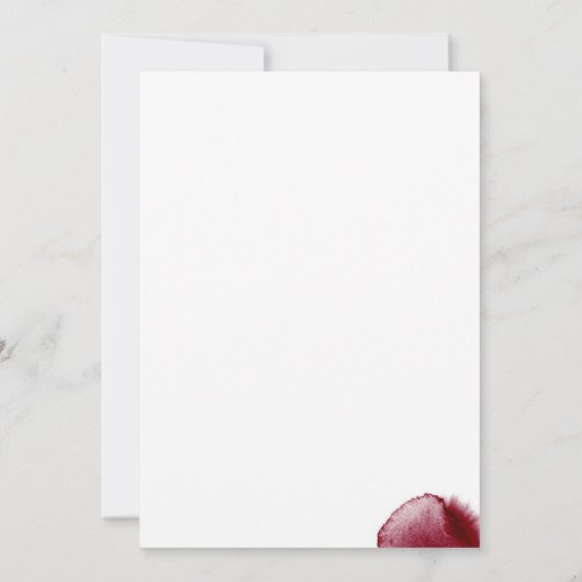 シックな赤ワインスピルモダンカスタム誕生日 招待状 (裏面)