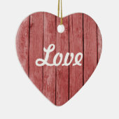 シックな赤素朴木材 セラミックオーナメント (右)