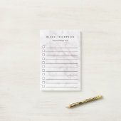 シックな赤面とグレーパーソナライズされたの大理石To-Doリスト ポストイット (デスク上)