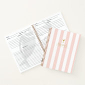 シックな赤面と金ゴールドストライプカクテル空白のレシピ ノートブック (内部)