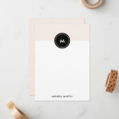 シックな赤面のピンクおよび黒い文房具 ノートカード (正面/裏面インサイチュ)