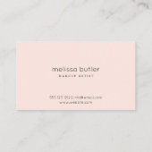 シックな赤面のピンクの唇のメーキャップアーティスト 名刺 (裏面)