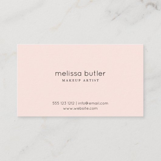 シックな赤面のピンクの唇のメーキャップアーティスト 名刺 (裏面)