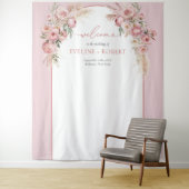 シックな赤面の牡丹パンパスボホアーチセージ結婚ズ タペストリー (インサイチュ)