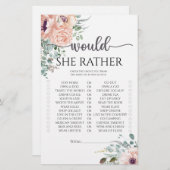 シックな赤面は彼女はむしろブライダルシャワーゲーム (正面/裏面)