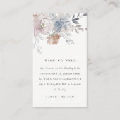 シックな赤面ウォーターカラーフローラ結婚ズウィッシングウェル エンクロージャーカード (正面)