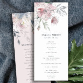 シックな赤面ウォーターカラーフローラ結婚式 プログラム