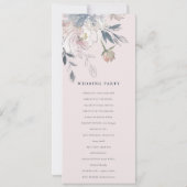 シックな赤面ウォーターカラーフローラ結婚式 プログラム (裏面)