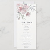 シックな赤面ウォーターカラーフローラ結婚式 プログラム (正面)