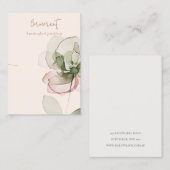 シックな赤面グリーンピンクフラワーネックレスディスプレイ 名刺 (正面/裏面)