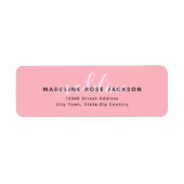 シックな赤面ピンクと黒い書名 ラベル (正面)