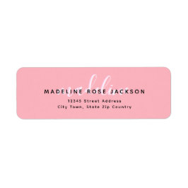 シックな赤面ピンクと黒い書名 ラベル