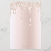 シックな赤面ピンクドリッピンググリッターブライダルビンゴゲーム (裏面)